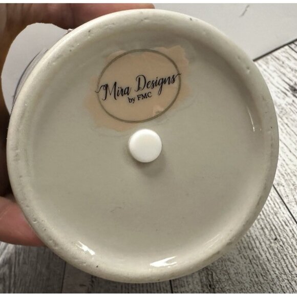 6" Tall Ceramic Travel Mug "Bunny Wave" 16 Oz. Bunnies Jumping over the Moon NEW - Picture 7 of 10